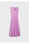 Midi Length Satin Dress - 3