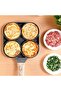Kitchen Nonstick Frying Pans 4 Hole Omelet Pan For Burger Eggs Ham Pancake Maker Wooden Handl - 3