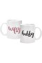 طقم أكواب قهوة بتصميم الزوج والزوجة