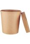 Disposable Kraft Soup Brown Cup 26 ounce with Lid for Take away / To Go Food Packaging, 5 Pi - 3
