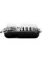 [10 Pack] 3 Section Black Base with Lids Food Storage Container | Disposable Food Container - 2