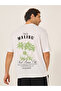 Back Graphic Print Short Sleeve Oversized T-Shirt - 4