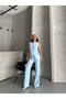 Women's Top and Bottom Set Stylish Button Detail Premium Vest Pants Two-Piece Suit