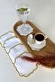 Embroidered Coffee Side Presentation Napkin 6 Pieces Cocktail Napkin & Coaster & Presentation Holder