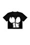 Silhouette Boobs Printed Black Crop Top