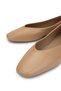 Women's Genuine Leather Beige Ballerina Shoes - 4