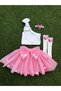 Girl's Tutu Skirt Set with Pompom - 3