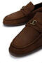 Men's Genuine Leather Brown Nubuck Loafers - 4
