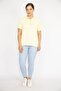 Women's Yellow Plus Size Polo Neck Front Placket Buttoned Camisole Fabric Short Sleeve Plus Size Blouse 65n36547 - 7