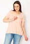 Women's Plus Size Salmon Front Patty Zippered Lace Detailed Blouse 65n32951 - 6