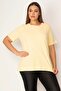 Women's Large Size Yellow Cotton Fabric Collar Lace Blouse 65n28616 - 3