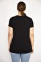 Women's Black Plus Size Bike Collar Short Sleeve Long Back Blouse 65n36549 - 4