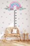 Rainbow Flowers and Stars Themed Height Chart Height Chart Sticker Set in Soft Pink Colors Children
