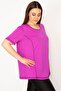 Women's Large Size Lilac Collar Bias Sports Blouse 65n32945