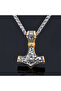 Thor Scandinavian Mjollnir Teiwaz Processing 316L Stainless Steel Men's Necklace - 5