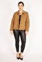 Women's Tan Large Size Gabardine Fabric Front Buttoned Zipper and Pocket Detailed Coat 65n36027 - 7