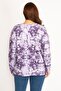 Women's Large Size Purple Batik Printed Sweatshirt 65n34770 - 6