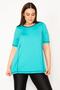 Women's Plus Size Turquoise Collar Bias Sports Blouse 65n32945 - 4