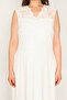 Women's Large Size Bone Lace Detailed Lined Long Dress 65N36782 - 6