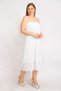 Women's Bone Chest Wide Gimp Elastic Hem Lace Detailed Strapless Dress 65n35680 - 3