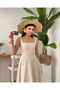 Floral Embroidered Strap Dress - 8