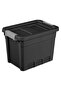 Latch Closure Rectangular Stacker Storage Tote 7.5 Gal