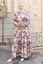Patterned Hijab Dress Purple 545