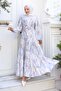 Patterned Hijab Dress Lilac 541 - 5