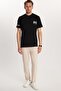 Men's Slim Fit Cotton Tie Waist Side Pockets Folded Leg Jogger Beige Trousers - 4