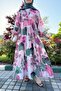Gardenia Patterned Summer Dress – Pink - 4
