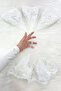 White Bride Groom Halay Handkerchief, Sparkling Laced, Wedding Henna Night Bridesmaid Promise Engagement Bride - 2