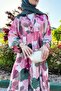 Gardenia Patterned Summer Dress – Pink - 8
