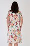 Women's Large Size Short Sleeve Zippered 100% Cotton Green Home Dress C8T1N0O013 - 4