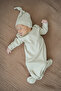 Ribbed and Bottom Tie Baby Bodysuit and Beanie Set 100% Cotton - Easy Bottom Opening Design
