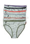 6 Pack Passion Dream Bikini Women's Slip Panties – Text Pattern, Colorful, Cotton, L-Xl - 2