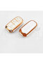 Fiat Jeep Compatible Egea 500X Grand Cherokee Wrangler Renegade Compass Gold Edge Tpu Key Case Cover (White) - 3