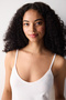 White V Neck Cami Tank Top - Pure Algodon - 3