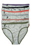 6 Pack Passion Dream Bikini Women's Slip Panties – Text Pattern, Colorful, Cotton, L-Xl