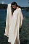 Lyocell Linen Bat Sleeve Long Ecru Kimono