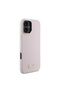 Case for IPhone 16 Plus, Silicone Script Metal Logo & Frame - Pink - 4
