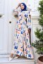 Patterned Hijab Dress Cobalt Blue 557 - 4
