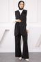 Black Shirt Vest Pants Combination Set - 2