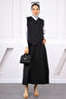 Black Single Pocket Vest Skirt Suit - 2