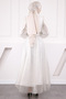 Ecru Beaded Sequined Evening Dress - 3