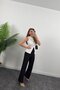 White Ottoman Fabric Zero Sleeve Stylish Summer Sun Series Blouse – with Metal Accessories – 7293 - 6
