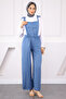Indigo Linen Jumpsuit with Pocket Detail