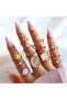 Uliva 13 Pcs Colorful Stone Ring Set