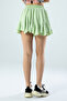 Water Green Elastic Waist Mini Skirt - 6