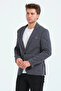 Men's Slim Fit Blazer Jacket Navy Blue White - 3