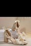 Women's Beige 5 cm Pearl Bridal Shoes - 4